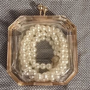 Clear Acrylic Clutch with Pearl Accent
